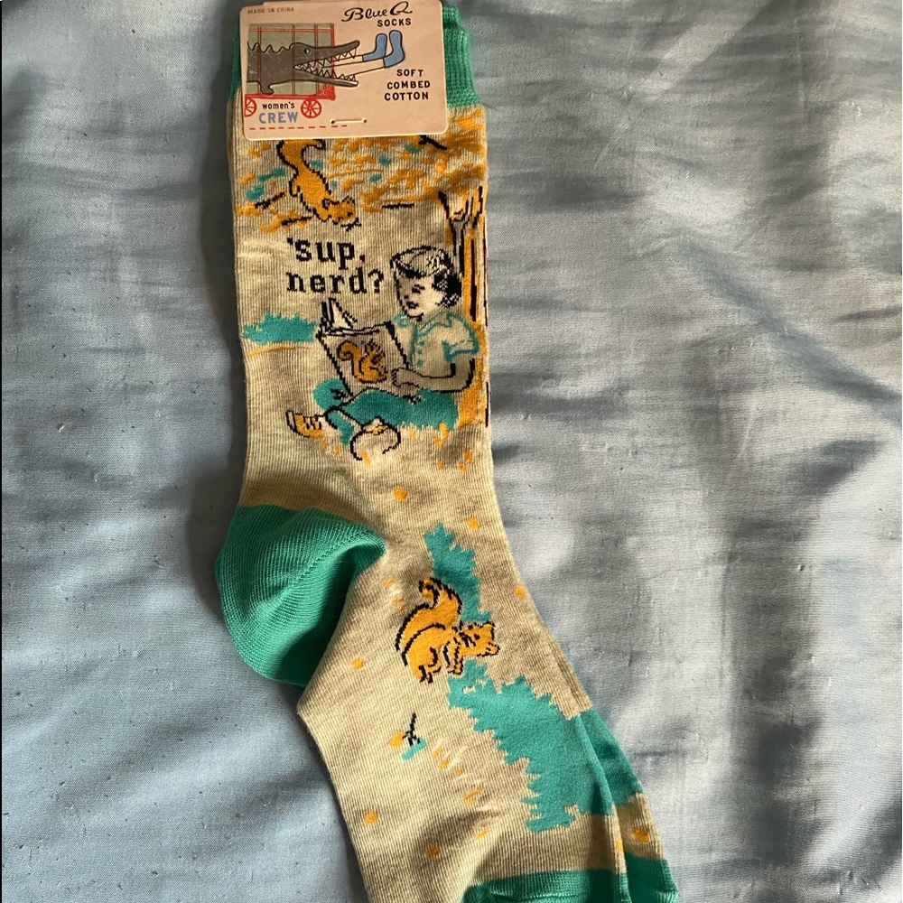 Sup Nerd Pattern Crew Socks